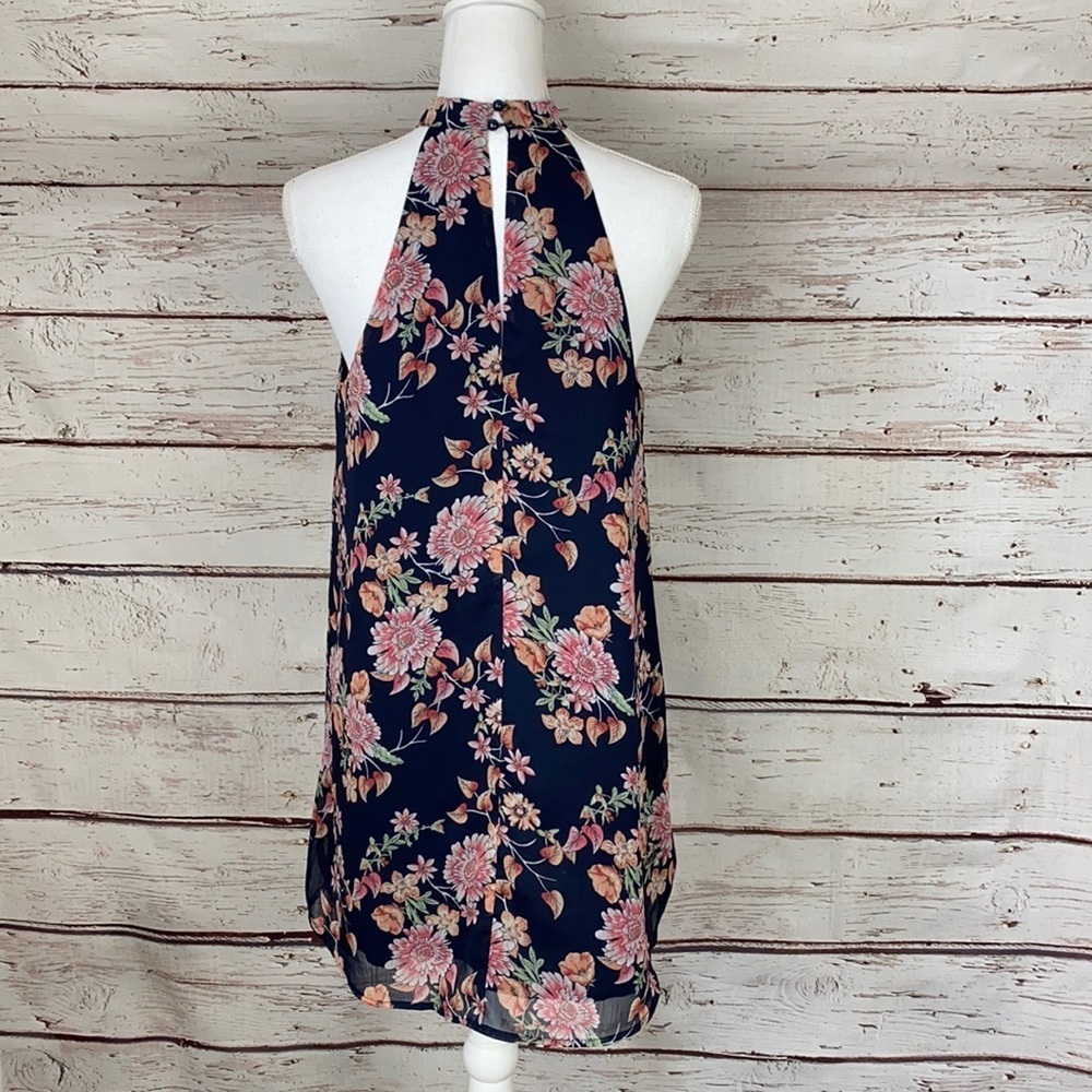 Forever 21 Floral Navy Small Halter Dress - Picture 5 of 9